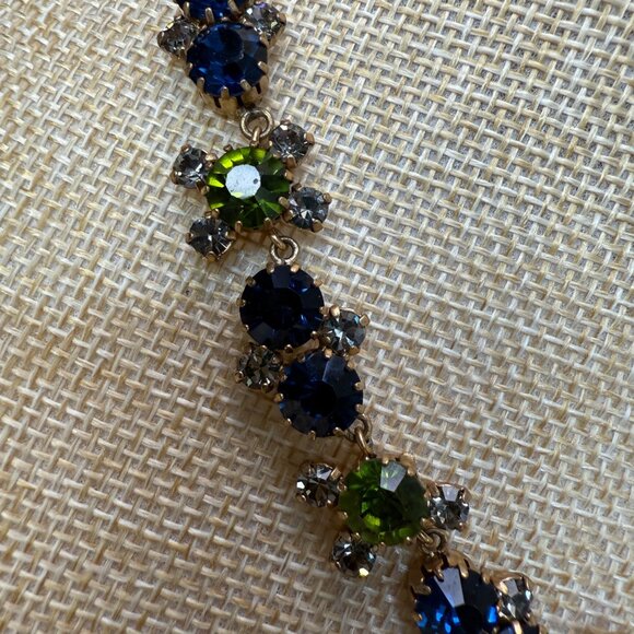 Ann Taylor Gold-Tone Necklace With Green & Blue Crystal Accents - Picture 7 of 12